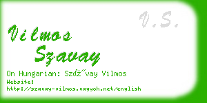 vilmos szavay business card